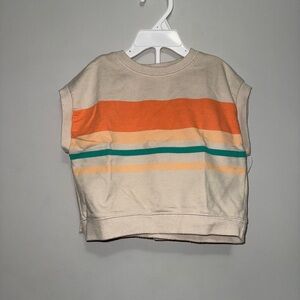 Wonder Nation Orange and Green Striped Sweatshirt